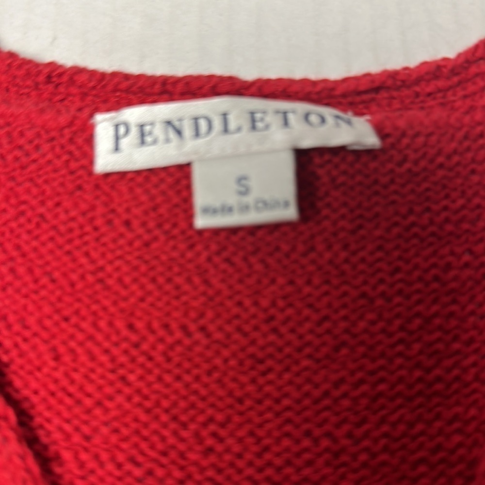 Vintage90’s Pendleton Red Knit Twinset | Cardigan + Shell · Quiet Luxury Capsule - Picture 12 of 16
